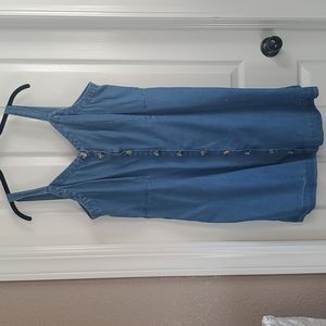LOFT Button Down Denim Dress